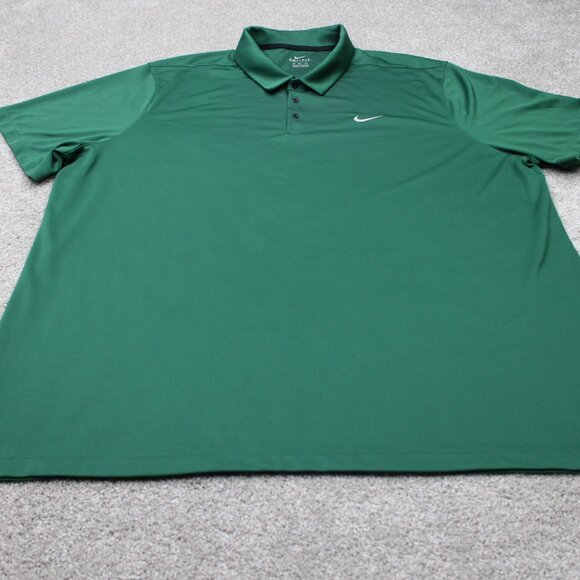 Nike Polo Shirt Mens 4XLT XXXXL-Tall Green Dri-Fit 100% Polyester Short Sleeve - Picture 2 of 13